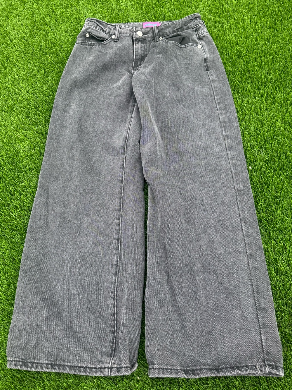 Edikted petite wide leg gray jeans